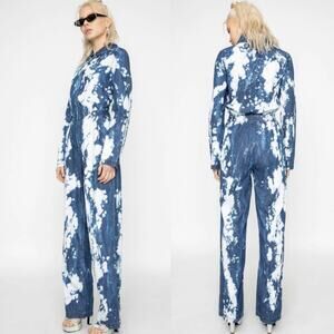 I.AM.GIA Despina Boilersuit Blue Tie Dye Jumpsuit Small Zip Outfit I Am Gia